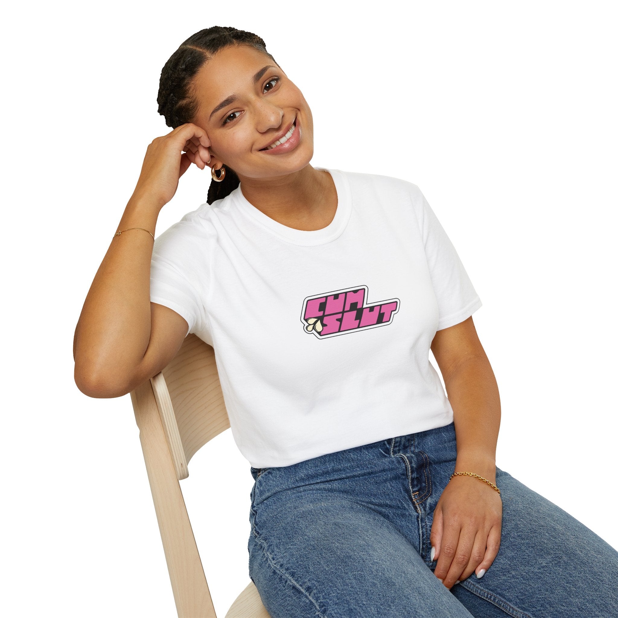 CUM SLUT T-Shirt | Retro Pink Logo tee